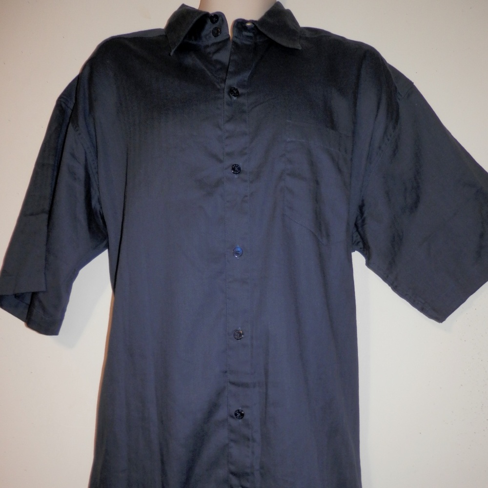 NWOT Sean John L Mens Navy Button Shirt H455